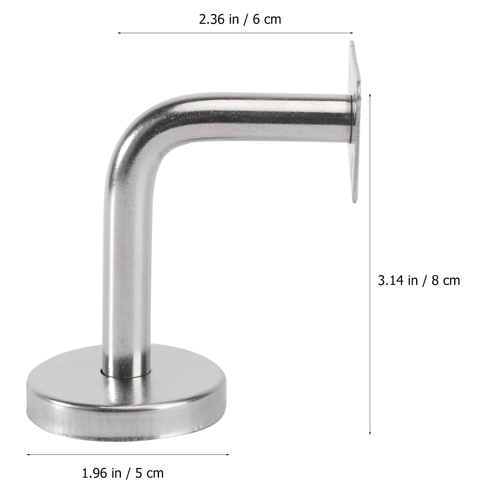 Doitool Lot de 5 supports de rampe d'escalier en acier inoxydable pour rampe murale 6 x 8 x 5 cm