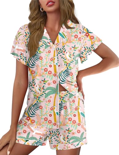 Ekouaer Pajamas for Women Set Button Up Bridal Pjs Ruffle Sleeve