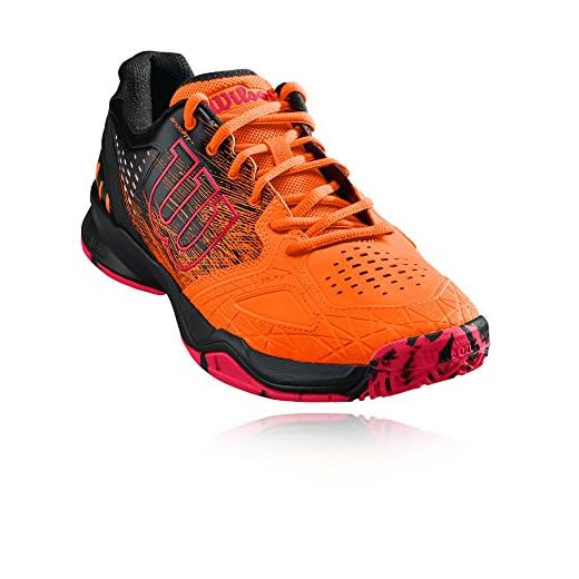 Wilson KAOS COMP, Zapatillas de tenis hombre, juego ofensivo, multiterreno, tejido/sintético, naranja/negro(Shocking Orange/Black/Neon Red), talla:44 2/3