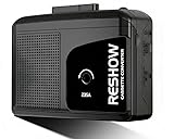 Reshow Portable Cassette Tape Player Recorder, Audio Cassette to Digital Converter with USB C, Built-in Speaker, Reverse Play & Recording, Stereo Sound - Black