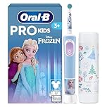 Oral-B Pro Kids Electric Toothbrush, Christmas Gifts For Kids, 1 Toothbrush Head, x4 Frozen Stickers, 1 Travel Case, 2 Modes with Kid-Friendly Sensitive Mode, For Ages 3+, 2 Pin UK Plug, Blue