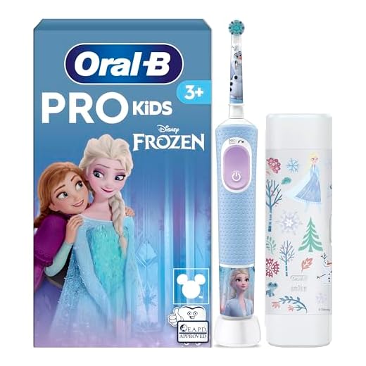 Oral-B Pro Kids Cepillo De Dientes Eléctrico, 1 Mango De Frozen, 1 Cabezal, 1 Estuche De Viaje, Diseñado Por Braun, Apto Para Niños Mayores De 3 Años