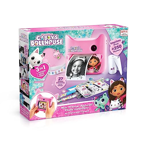 Canal Toys - L'Appareil Photo Gabby et la Maison Magique à Impression Instantannée pour Enfants de 4 Ans+ - Selfie & Caméra Vidéo - Impression sans Encre sur Papier Thermique - Idée Cadeau - GAB 005