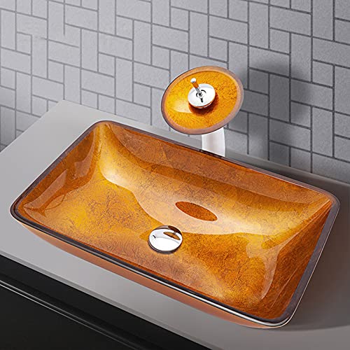 Lavabo de baño sobre encimera de cristal templado para renovar el aseo de invitados 3