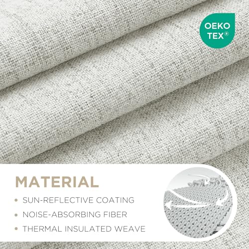 Image of Joydeco Blackout Curtains for Bedroom - 100% Light Blocking 2 Panels Set White Drapes 37 inch W x 63 inch L, Thermal Insulated Room Darkening Curtains, Linen Textured for Living Room, Rod Pocket & Back Tabs
