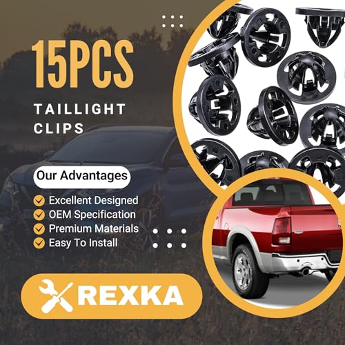 Rexka 15pcs Taillight Lamp Retainer Clip Fastener Assembly Grommets 68084593AA for Dodge Ram Truck Pick-Ups RAM 1500 2500 3500 2007 08 09 10 11 12 13 Dodge Durango 2006 by Rexka - Image 2