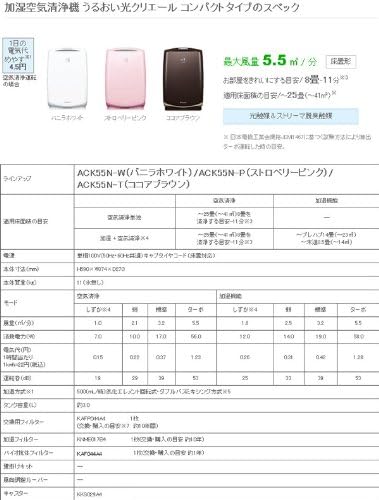 Amazon ダイキン Daikin 加湿空気清浄機 うるおい光クリエール バニラホワイト Ack55n W ダイキン 空気清浄機