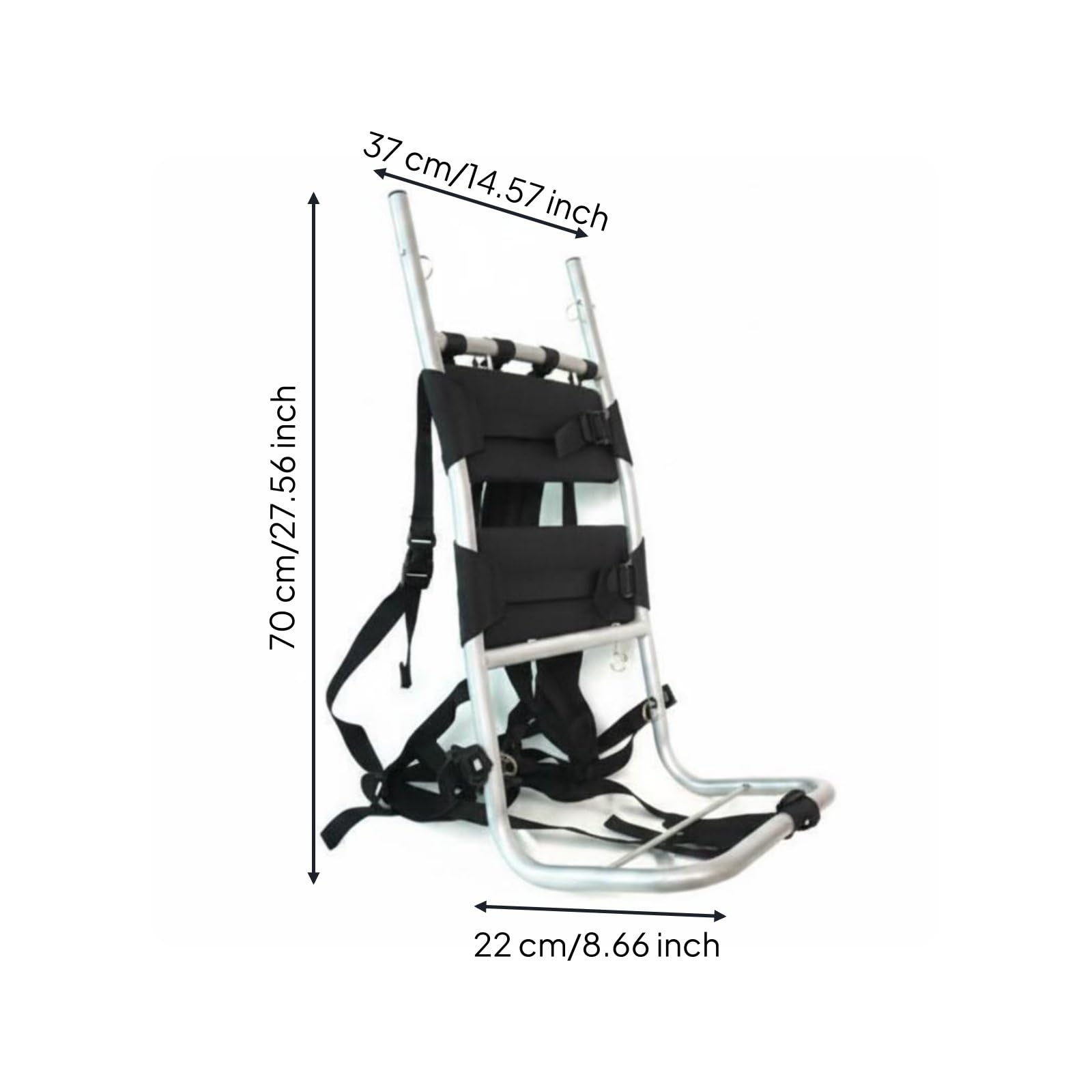 Homyl Struttura Portante Pieghevole Telaio Zaino Supporto Alluminio Leggero Robustezza Comodo Adatto per Campeggio Escursionismo Pesca Viaggio Montagna, Standard, Grande 30 Kg