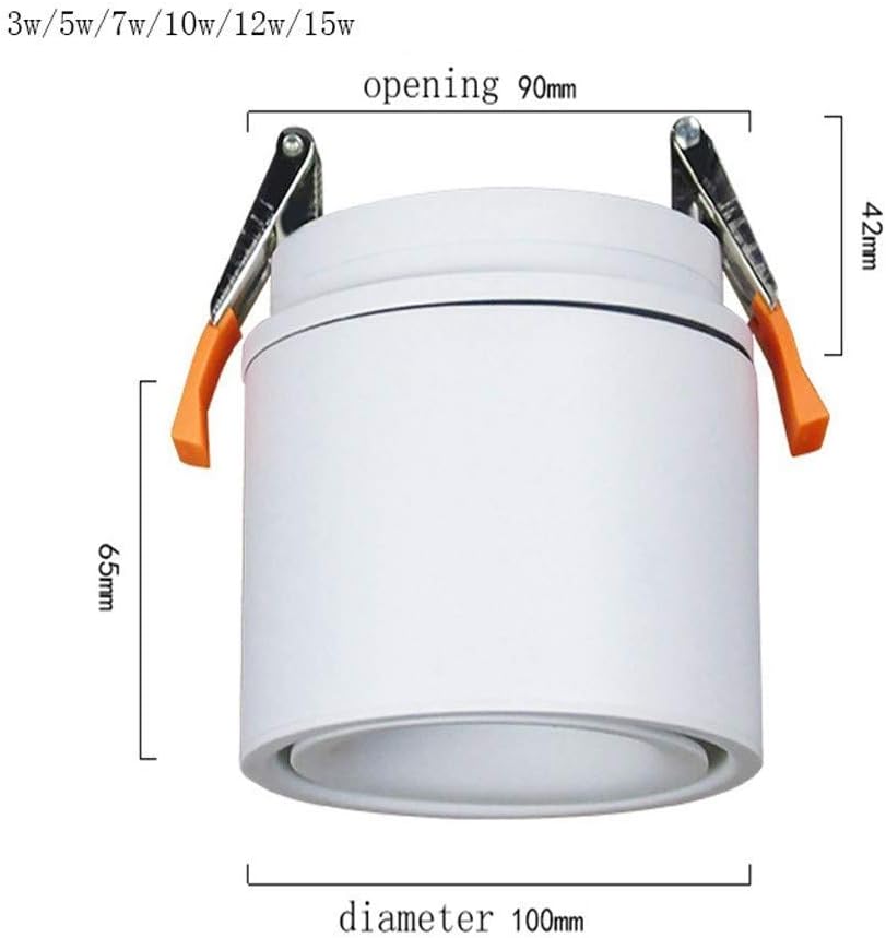 Spotlight，Led Downlights Panel Ceiling Lights Foldable Retractable Recessed Ceiling Downlamp round Metal Recessed Spot Lamp for Living Room Store Aisle Study Dressing Room Cloakroom/White Light