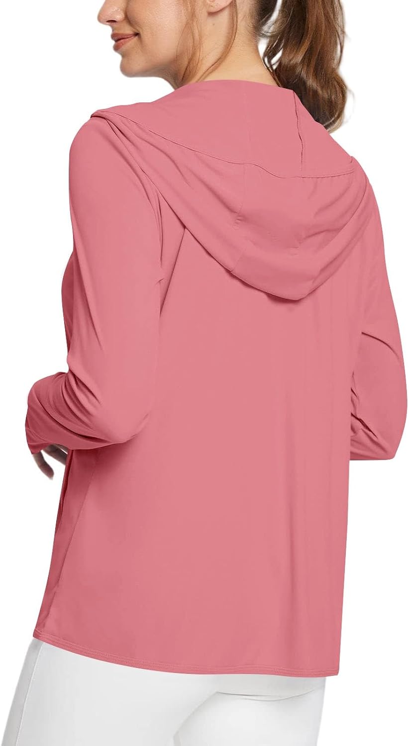 UPF 50+ Womens Long Sleeve Full Zip Sun Protection Top Quick Dry Lightweight Workout Hiking Swim Shirt Jacket