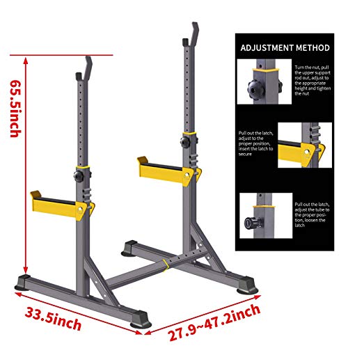 Adjustable Squat Rack Multi-Function Barbell Rack Dip Stand Barbell Stand Weight Lifting Rack Home Gym Fitness Weight Lifting Bench Press Dipping Station