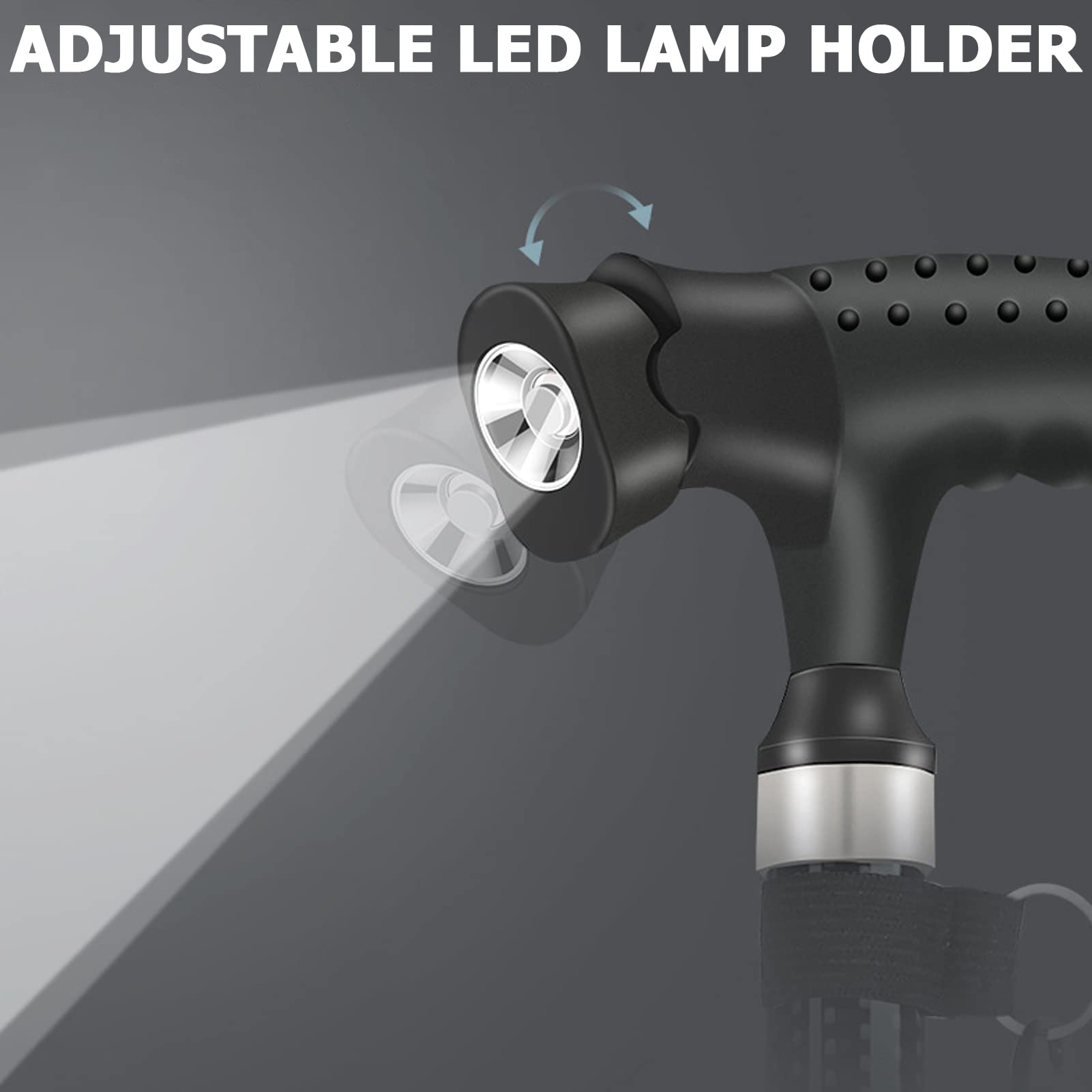 Bastone da Passeggio,Aiuto per La Deambulazione Flessibile E Durevole,Leggero con Luce LED E Altezza Regolabile per Anziani 140-200Cm,Nero