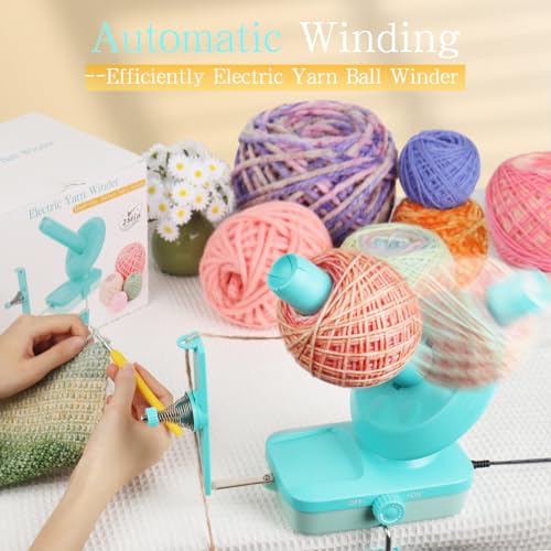 Image of Electric Yarn Winder,Yarn Ball Winder,Large Automatic Yarn Winder for Crocheting,Yarn Spinner for Crochet Lovers(Light Green)