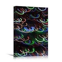 Canvas Wall Art Assorted Lights Abstract Colorful Hallway Industrial Lights Mixed Media Multicolor Neon - 12x18 inches