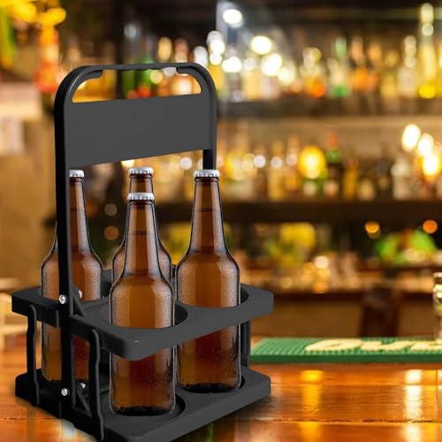 4 Holes Foldable Plastic Beverage Carrier with Handle, Drink Carrier for Delivery, Plastic Cup Carriers, Reusable Drink Holder with Handle Portable Drink Holder for DoorDash Grubhub Postmates Drivers - Thumbnail 2