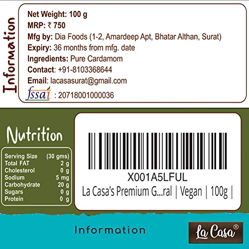 Image of La Casa Premium Green Cardamom /Elaichi | Combo Pack of 3 | Natural | Vegan | 300g |