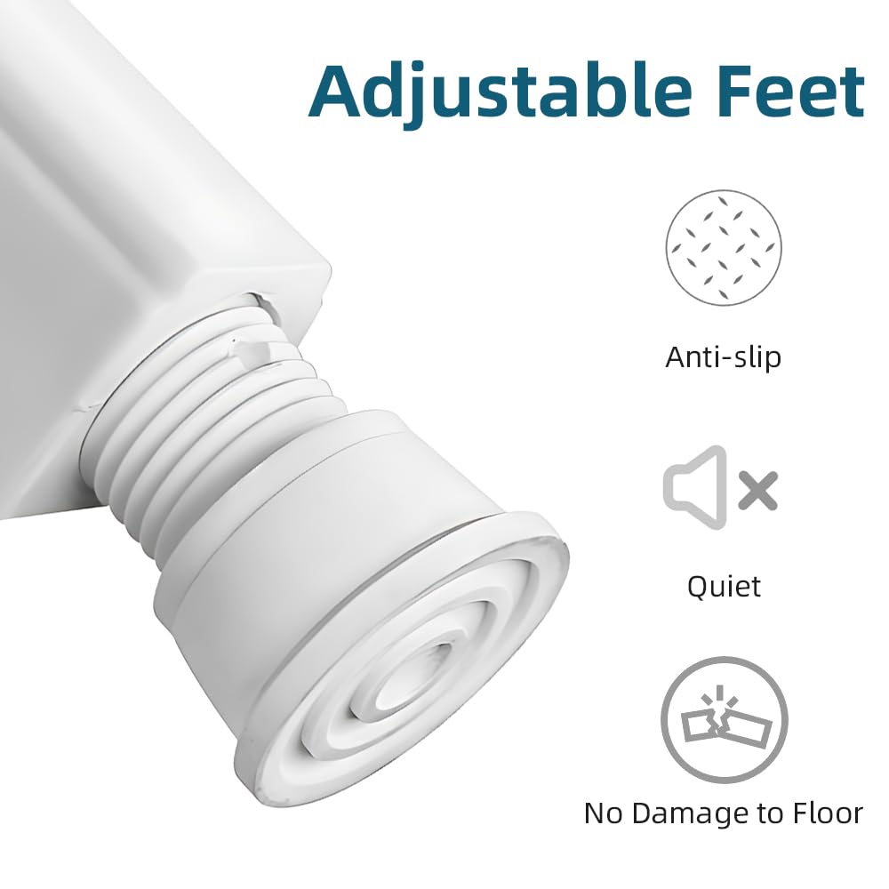 Silla de Ducha Redonda Ajustable, Giratoria de 360 ​​Grados con Estante Almacenamiento para Personas Mayores y Discapacitadas, Taburete Ducha Blanco para o Bañera Interior
