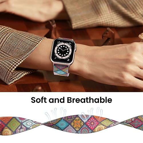 Image of Delidigi Stretchy Bands Compatible for Apple Watch Band Women 40mm 38mm 41mm 42mm 44mm 45mm 46mm 49mm, Nylon Braided Straps for iWatch Series 11 10 9 8 7 6 SE 5 4 3 Ultra 3 2 1