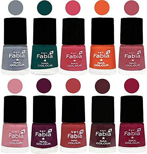 Image of ALL IN ONE (PACK OF 10), Long Lasting Glossy Nail Polish, 6 ml Each, All Vibrant Colours,02079