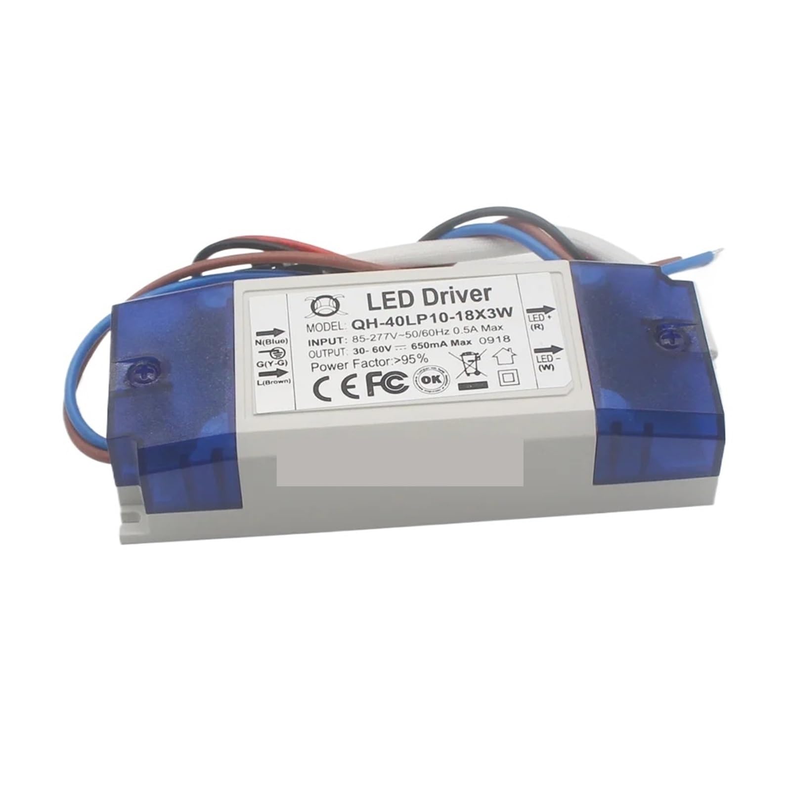 AC 85-265V 10-18x3w 650mA 10x3w 15x3w 18x3w 3W Chip LED ad alta potenza Driver LED Convertitore Trasformatore for plafoniera