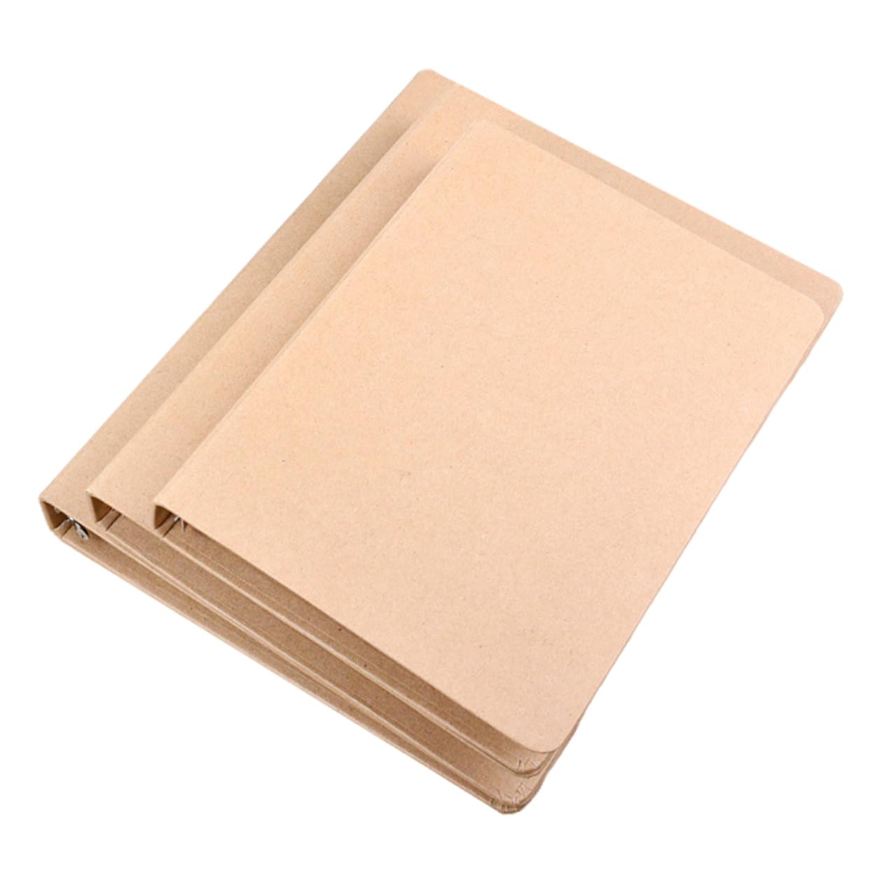 Copertina Quadernone a 6 Anelli 3 Pezzi in Carta Kraft | Foderine Quaderni, Quaderno Raccoglitore, Decorazioni Scuola, Uso Ufficio e Scuola, per Studenti