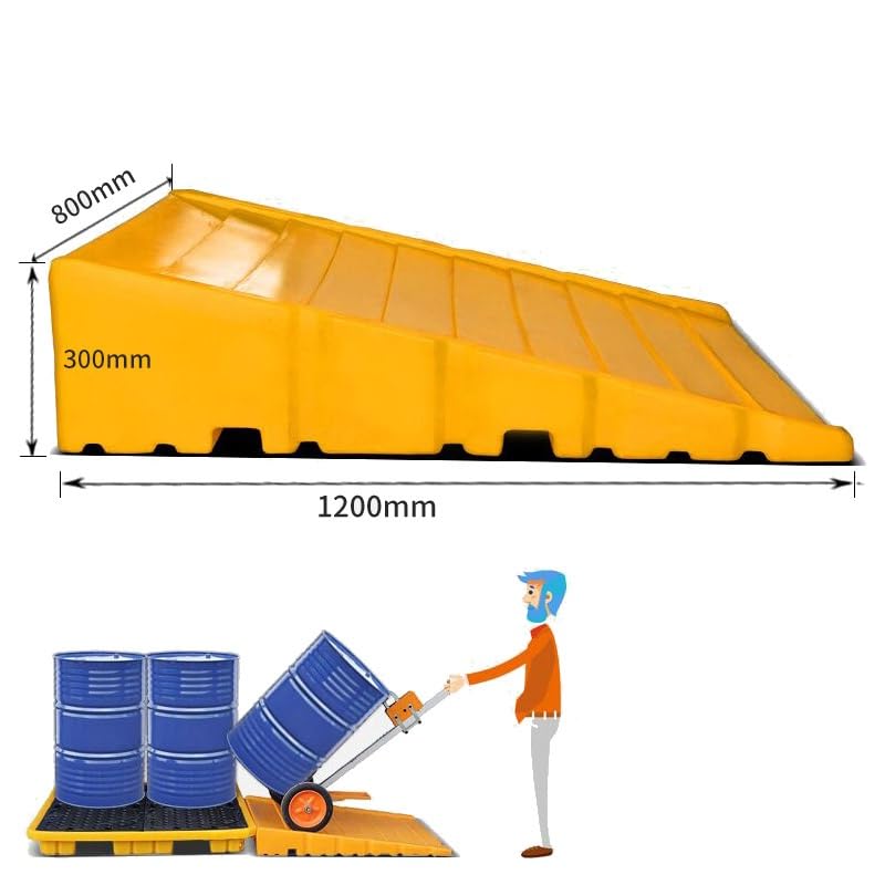 PFCDZDU Modular Containment Platform, Industrial Stackable Oil Drum Spill Pallet with Drain, Detachable Polyethylene Grating Tray for Garage Supermarket Basement(120x80x30cm)