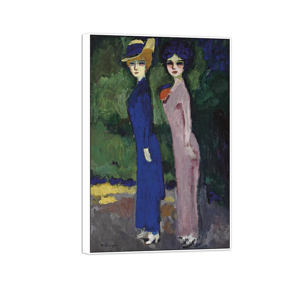 SDYSKKUG Famous Wall Art. Canvas Prints. Two Women 2. 45x30cm White Frame