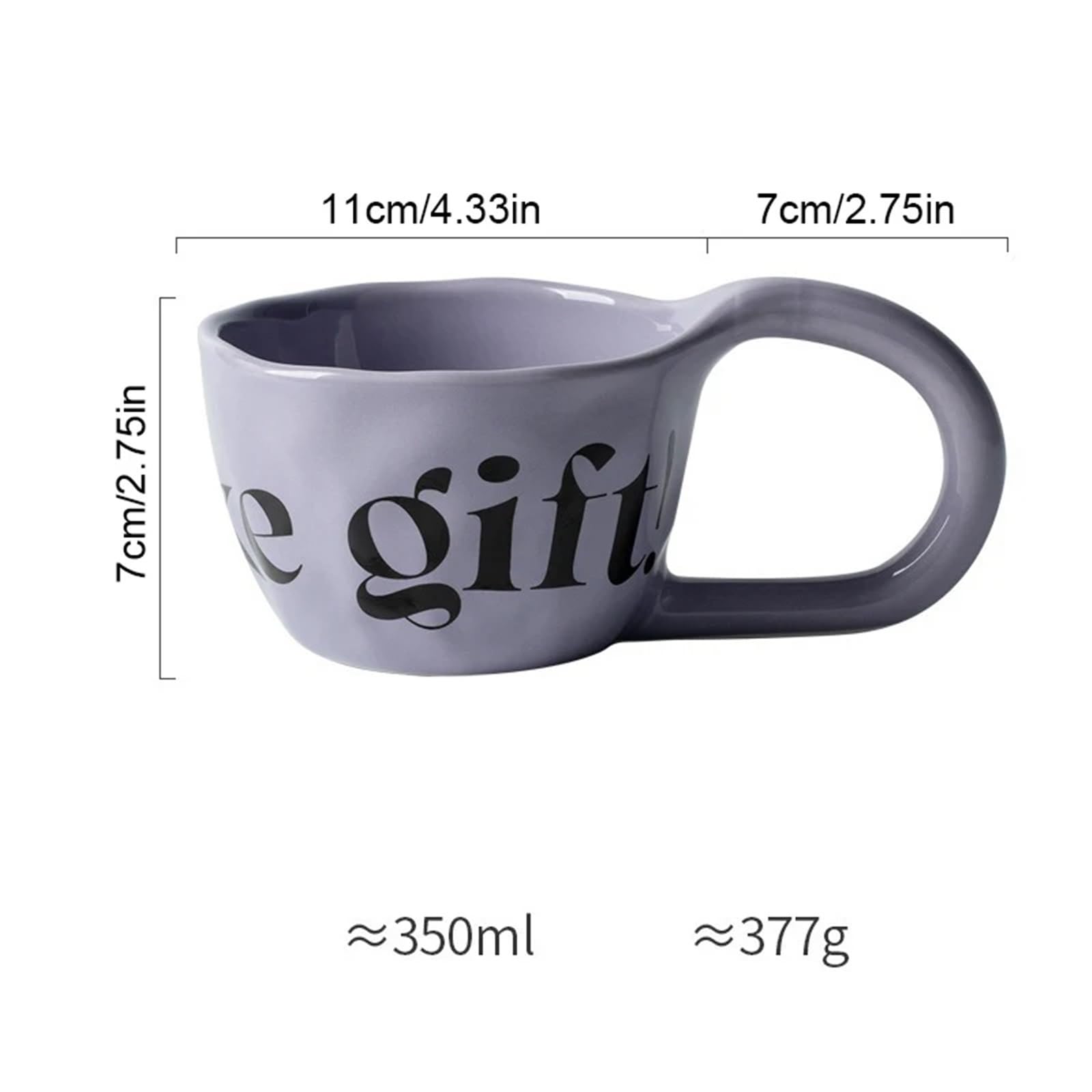 Taza de cerámica de gran capacidad de 350ml, taza de agua for el hogar con orejas grandes pellizcadas a mano, taza de café y leche, par de tazas, 2 uds. Para Boda(Khaki Beige)
