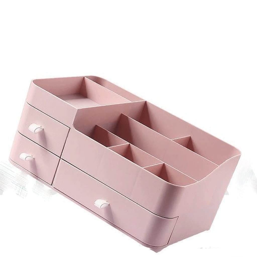 Rangement cosmétique salle de bain rose pour organiser les petits accessoires facilement