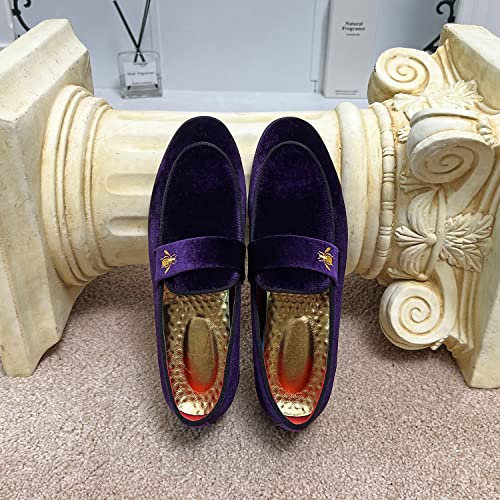Image of FLQL Men's Luxury Penny Loafer Slip-On Velvet Shoes Party Dancing Shoes Suede Wedding Shoes Plus Size 7-13