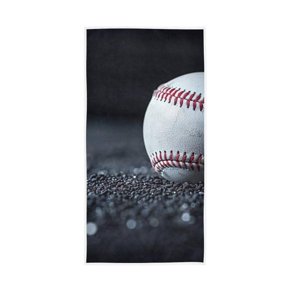 LSRCPD Baseball on Ground Hand Towel, 15 x 30 Inches, Soft Highly Absorbent Towels for Bathroom Gym Hotel