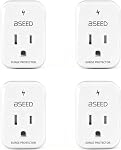 BSEED 1620 Protecteur de surgélation à simple sortie de joules, 1800W Mini Protecteur de surpression pour réfrigérateur, PC, TV, Xbox, PS5, Appareils ménagers, protecteur de tension avec LED Indicateur 120V, paquet de 4