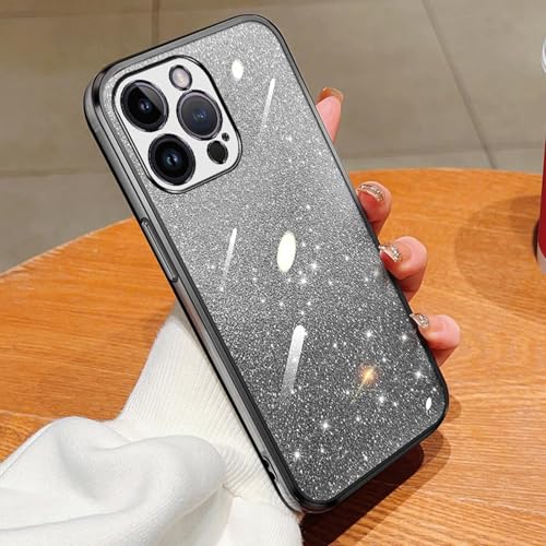 YANJIEER ESONG Trasparente Glitter Cover Per Xiaomi Redmi Note 8, Custodia Ultra-Sottile Bling Scintillanti Luccicante Case Per Ragazze Donne,Antiurto Silicone Morbido Shell Nero