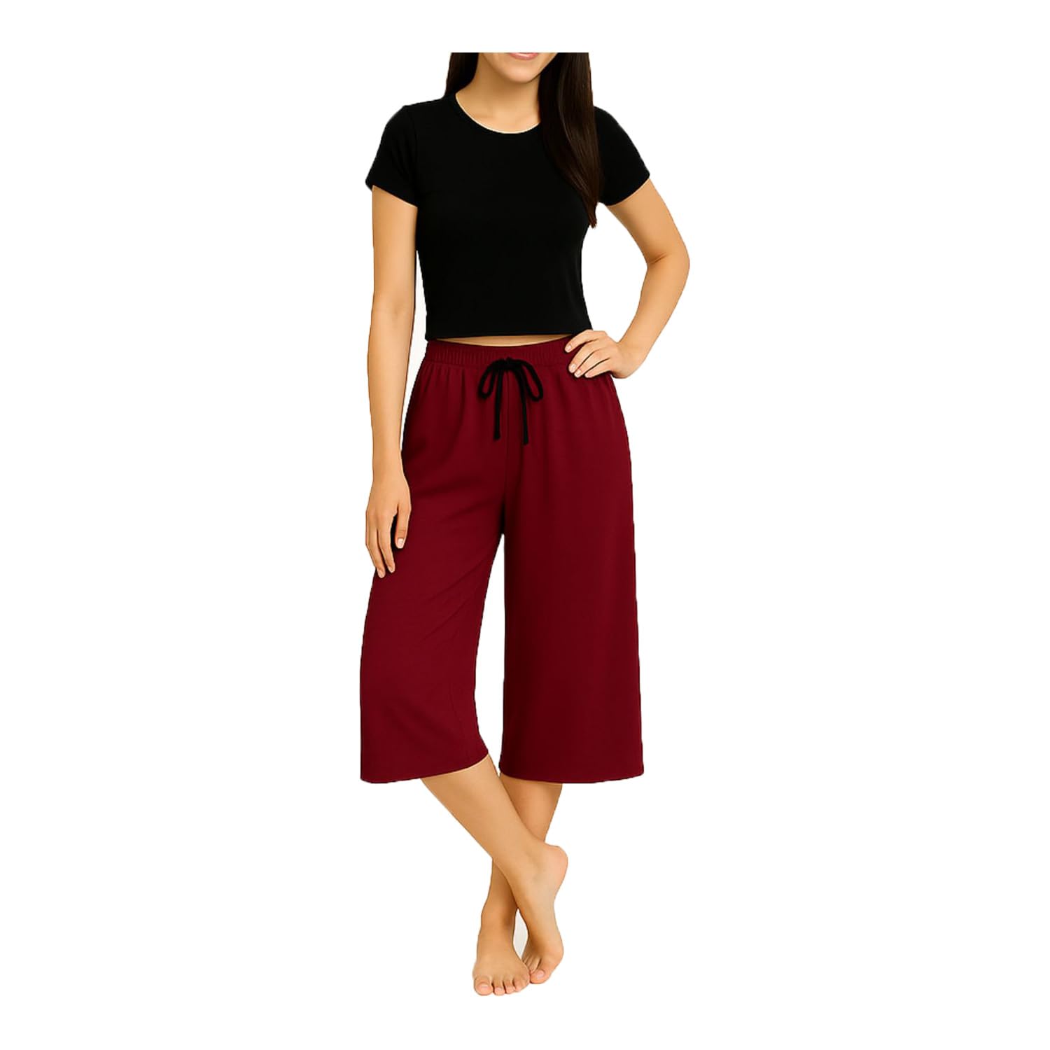 Womens Loosefit Capris For Girls Single Pack-image-23