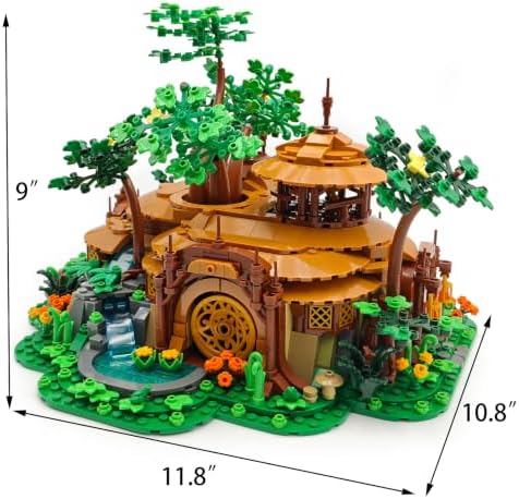 Fairy Forest Tree House Building Set with LED Lights, 1854 Pieces Cottage Brick Model, Medieval Fantasy Cabin Building Blocks Kit, Creative Collectible Toy Gift for Teens and Adults - 3