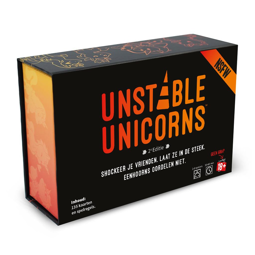 Asmodee Unstable Unicorns NSFW NL - Card Game - The 18+ Edition of Unstable Unicorns! - 18+ - 2-8 Players - German Version