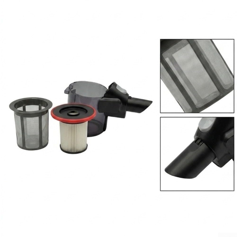 Kit di 3 contenitori di ricambio per Bosch Unlimited Serie 6 e S6, set di 3 contenitori di ricambio con pieghettato e pre-filtro, in plastica a lunga durata (bicchiere per polvere con filtro)
