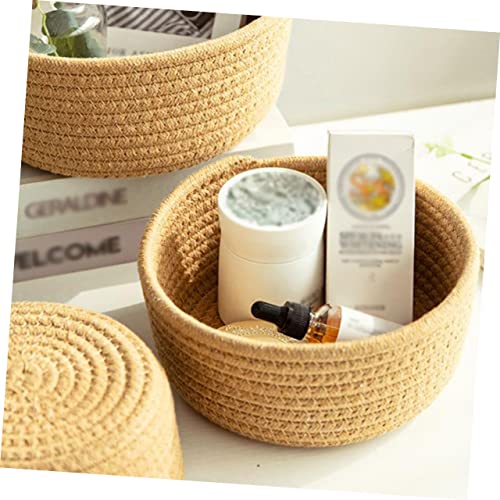 3 Pcs Sundries Storage Basket Storage Baskets Woven Container Organizer Basket Woven Basket Sundries Basket Multifunctional Storage Basket Grocery Basket Cotton Rope Snack