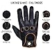 WASPRO Genuine Leather Gloves, Pure leather fashion gloves, Lambskin leather gloves, motorcycle gloves, Leather Knuckle Fit Gloves (Black Tan Lining, Large)