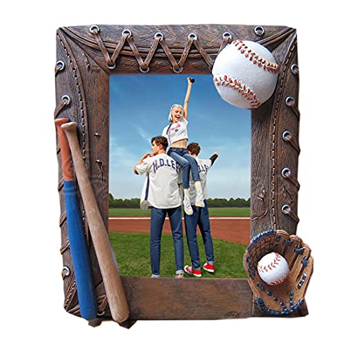 Luai Fashion Handmade Photo Frame 3D Baseball Sports Frame Birthday Gifts for Men Women Athletes Coaches Teams (Brown)