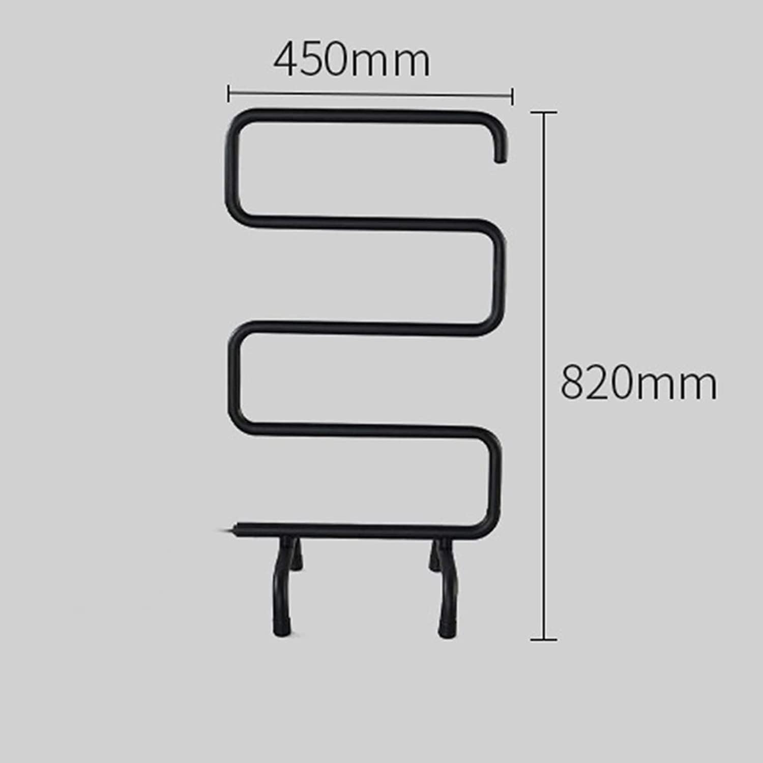 Stainless Steel Mobile Heated Towel Rack Smart Bathroom Carbon Fiber Heated Towel Bar Bended Standing Plug-in Electric Heated Towel Rail