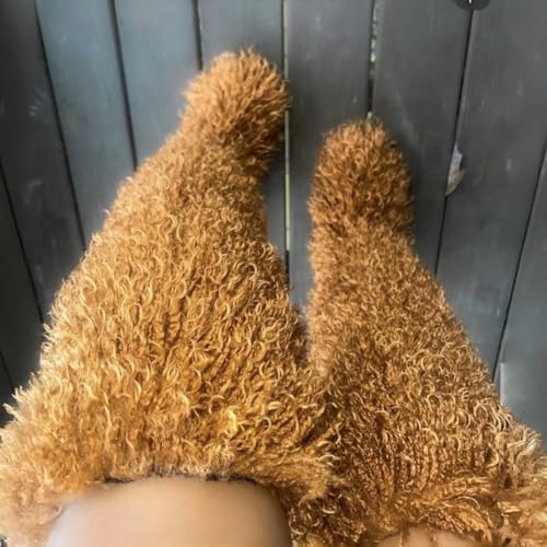 Image of Black Thigh High Fur Boots, Over the Knee Fluffy High Boots, Tall Furry shoes for Women