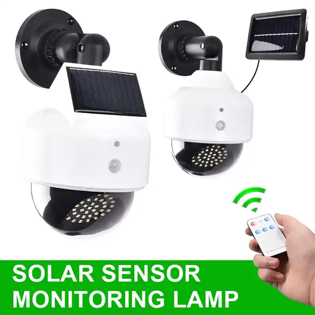 TsoLay Fausse caméra Solaire factice, Lampes solaires extérieures à capteur de Mouvement avec 3 Modes d'éclairage, Conception réaliste, télécommande à capteur de Mouvement, pour Jardin