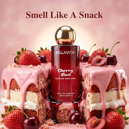 Image of BELLAVITA Cherry Lust | Long Lasting EDP | 100ml | Perfume for Man | Perfume for Woman | Smells Like a Snack | Cherry, Strawberry, Vanilla & Marshmallow | Premium Unisex Gourmand Fragrance