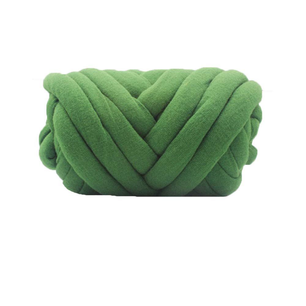 80 Meters Washable Braid Cotton Tube Yarn Vegan Chunky Yarn Green Jumbo Cotton Braid Giant Yarn,Brai