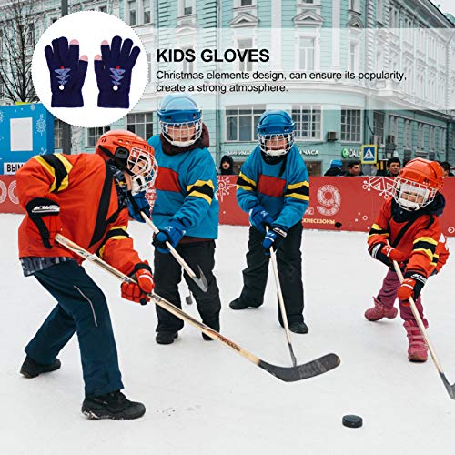 KESYOO 1 par de Luvas Infantis de Natal Tricotadas de PelÃºcia Forrado de Ãrvore de Natal Luvas de D