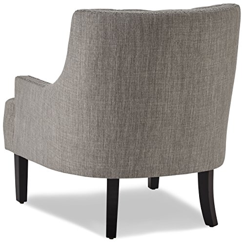 Sillón Chenille Taupe con brazos y detalles nailhead miniatura 6