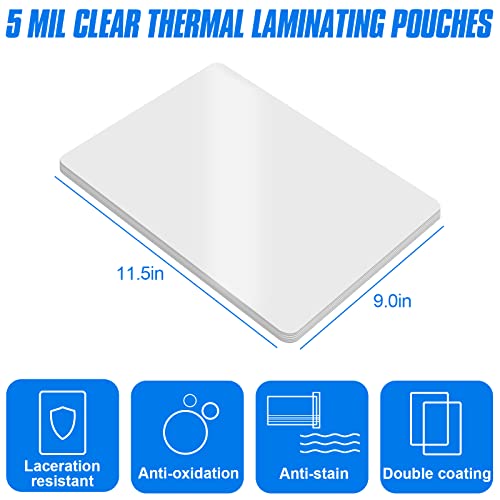 Herkka 200 Pack Laminating Sheets, Holds 8.5 X 11 Inch Sheets, 5 Mil Clear Thermal Laminating Pouches 9 X 11.5 Inch Lamination Sheet Paper For Laminator, Round Corner Letter Size #TOP1