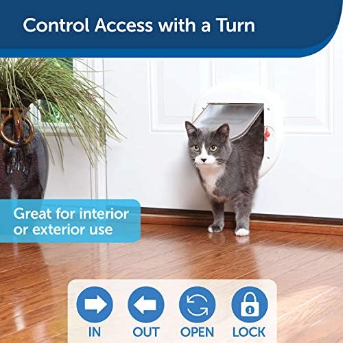 PetSafe Staywell Big Cat/Small Dog, Easy Install for Sliding Glass Doors, 4 Way Manual Lock - Frosted/Grey