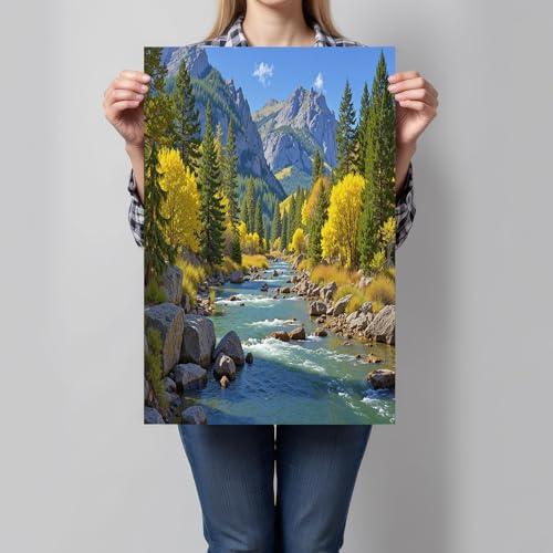 Toile forêt de conifères 70x100 pour transformer votre salon